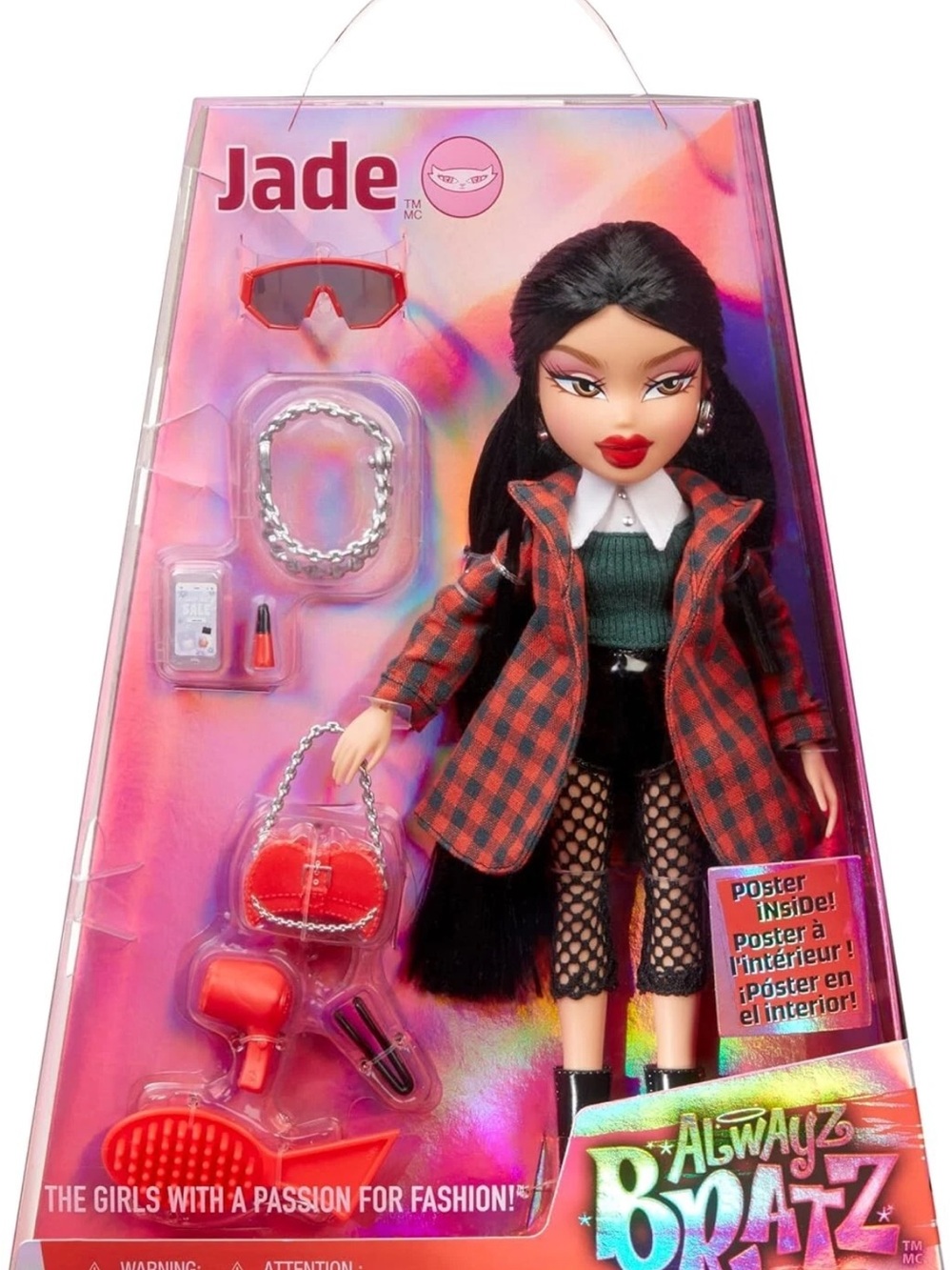Bratz Jade Fashion Doll - Red Plaid Coat